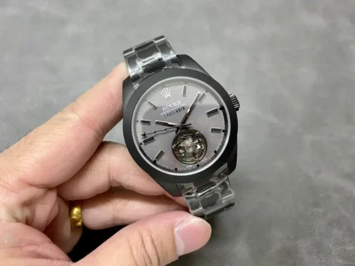Super Clone Rolex Milgauss Label Noir Oyster Tourbillon 116400