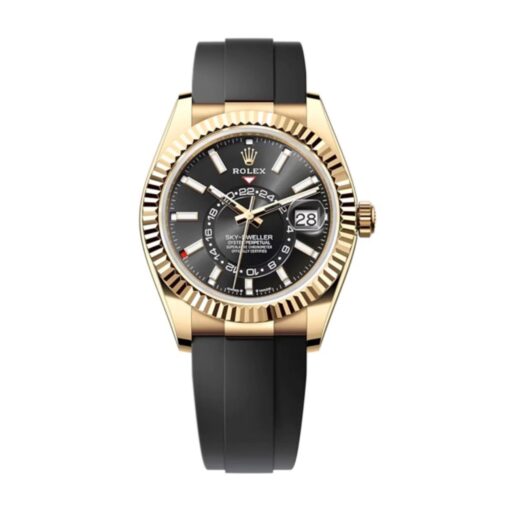 Replica Rolex Sky-Dweller 42 mm Bright black Dial 336238