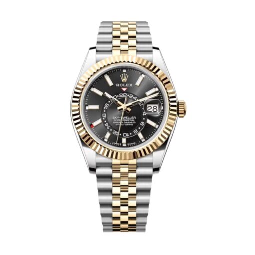 Replica Rolex Sky-Dweller 42 mm Bright black Dial 336933