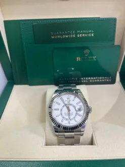 Replica Rolex Sky-Dweller 42 mm Intense white Dial 336934 Close-Up Focus