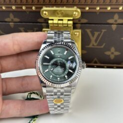 Replica Rolex Sky-Dweller 42 mm Mint green Dial 336934 Jubilee Close-Up Focus