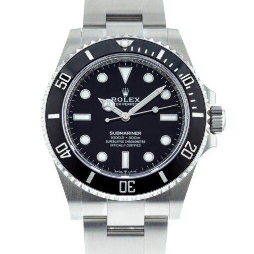 Replica Rolex Submariner 41mm Black Dial 124060 No-Date Face Detail