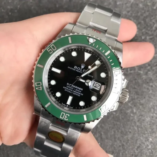 Fake Rolex Submariner 41mm Dial Black with Green Bezel 126610