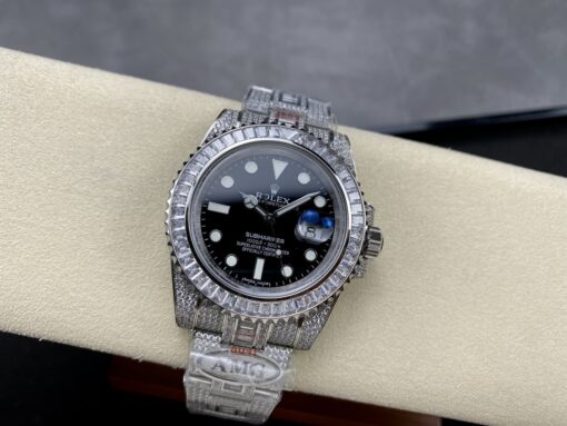 Super Clone Rolex Submariner Iced Out 116610LN-1 41mm Black Dial