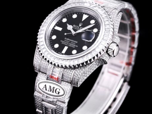 Fake Rolex Submariner Iced Out 116610LN-2 41mm Black Dial