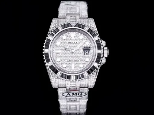 Rolex Super Clone Submariner Iced Out 116610LN 40mm Black Bezel