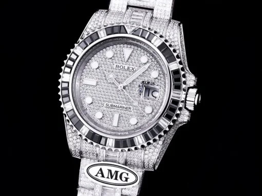Rolex Replica Submariner Iced Out 116610LN 40mm Black Bezel