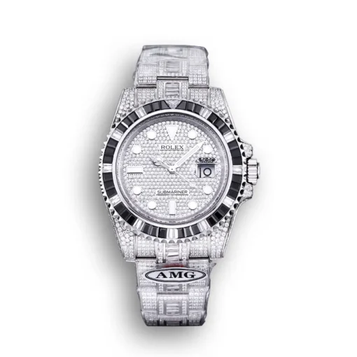 Replica Rolex Submariner Iced Out 116610LN 40mm Black Bezel