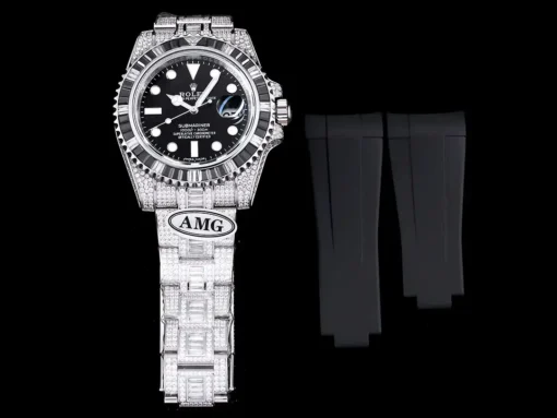 Super Clone Rolex Submariner Iced Out 116610LN 40mm Black Dial