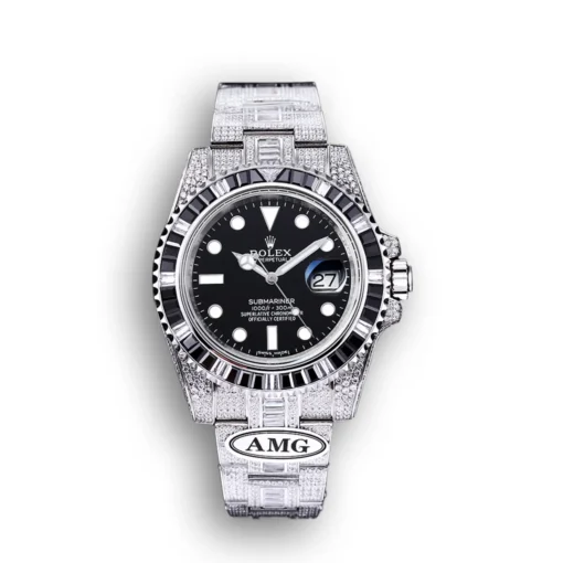 Replica Rolex Submariner Iced Out 116610LN 40mm Black Dial
