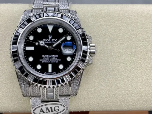 Rolex Super Clone Submariner Iced Out 116610LN 40mm Black Diamond Bezel