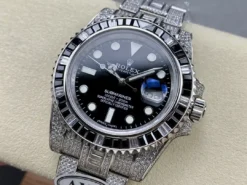 Rolex Replica Submariner Iced Out 116610LN 40mm Black Diamond Bezel