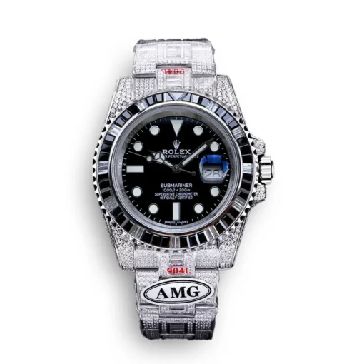 Replica Rolex Submariner Iced Out 116610LN 40mm Black Diamond Bezel