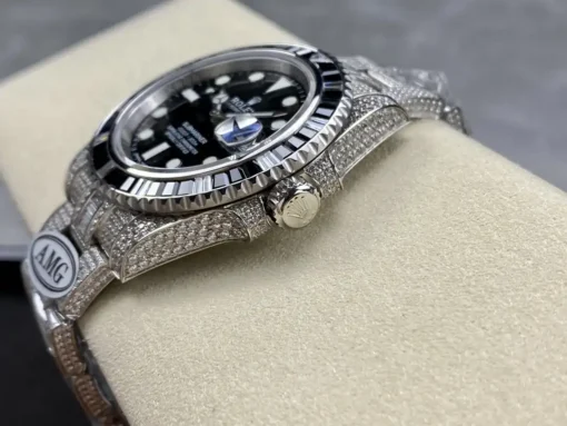 Best Rolex Replica Submariner Iced Out 116610LN 40mm Black Diamond Bezel
