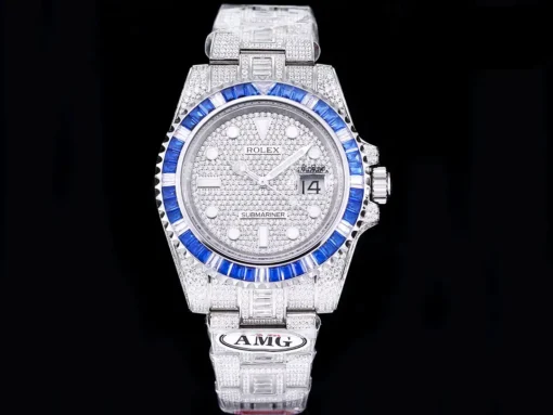 Rolex Super Clone Submariner Iced Out 116610LN 40mm Blue Bezel