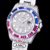 Super Clone Rolex Submariner Iced Out 116610LN 40mm Blue-Pink Bezel