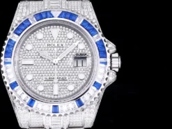 Rolex Replica Submariner Iced Out 116610LN 40mm Blue-White Bezel