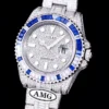 Super Clone Rolex Submariner Iced Out 116610LN 40mm Blue-White Bezel