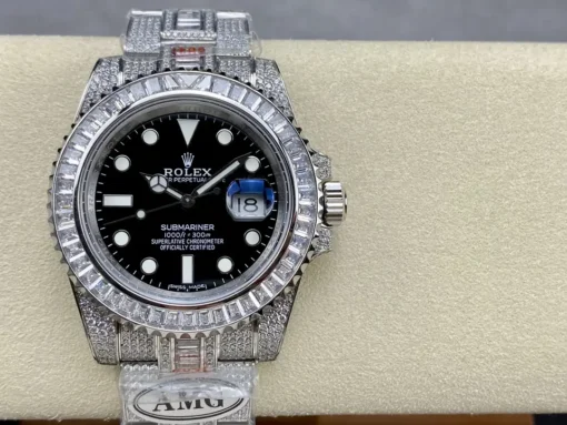 Rolex Super Clone Submariner Iced Out 116610LN 40mm Clear Diamond Bezel