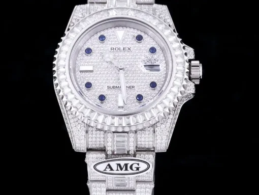 Rolex Replica Submariner Iced Out 116610LN 40mm Diamond Blue Markers