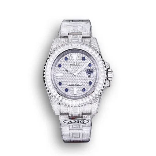 Replica Rolex Submariner Iced Out 116610LN 40mm Diamond Blue Markers