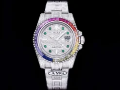 Rolex Super Clone Submariner Iced Out 116610LN 40mm Green Markers