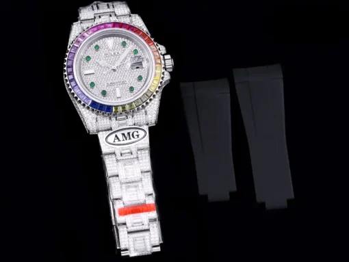 Best Fake Rolex Submariner Iced Out 116610LN 40mm Green Markers