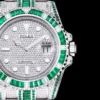 Fake Rolex Submariner Iced Out 116610LN 40mm Green-White Bezel