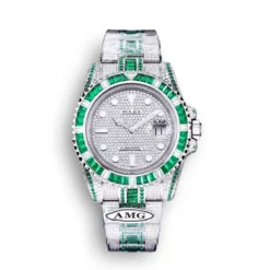 Replica Rolex Submariner Iced Out 116610LN 40mm Green-White Bezel