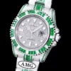 Super Clone Rolex Submariner Iced Out 116610LN 40mm Green-White Bezel
