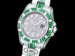 Super Clone Rolex Submariner Iced Out 116610LN 40mm Green-White Bezel