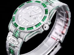 Best Replica Rolex Submariner Iced Out 116610LN 40mm Green-White Bezel