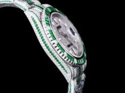 Best Rolex Replica Submariner Iced Out 116610LN 40mm Green-White Bezel