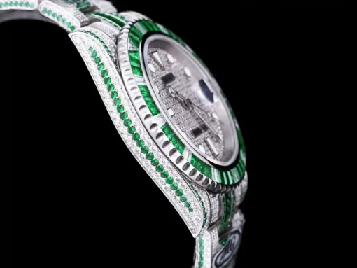 Best Rolex Replica Submariner Iced Out 116610LN 40mm Green-White Bezel
