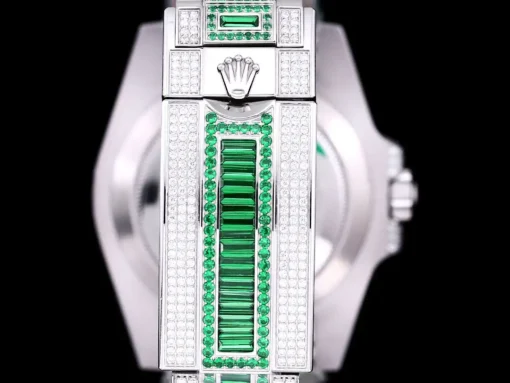 Rolex Clone Submariner Iced Out 116610LN 40mm Green-White Bezel