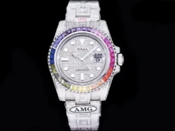 Rolex Super Clone Submariner Iced Out 116610LN 40mm Rainbow Bezel