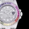 Fake Rolex Submariner Iced Out 116610LN 40mm Rainbow Bezel