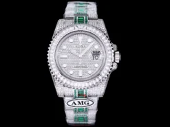 Rolex Super Clone Submariner Iced Out 116610LN 40mm White Bezel