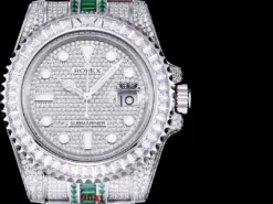 Fake Rolex Submariner Iced Out 116610LN 40mm White Bezel