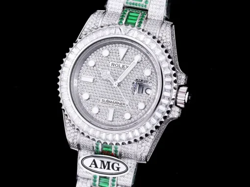 Super Clone Rolex Submariner Iced Out 116610LN 40mm White Bezel
