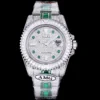 Rolex Super Clone Submariner Iced Out 116610LN 40mm White Bezel Green Markers