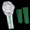 Best Fake Rolex Submariner Iced Out 116610LN 40mm White Bezel Green Markers