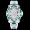 Rolex Super Clone Submariner Iced Out 116610LN Green-White Bezel