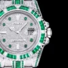 Fake Rolex Submariner Iced Out 116610LN Green-White Bezel