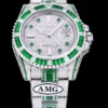 Super Clone Rolex Submariner Iced Out 116610LN Green-White Bezel