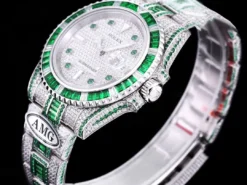 Best Replica Rolex Submariner Iced Out 116610LN Green-White Bezel