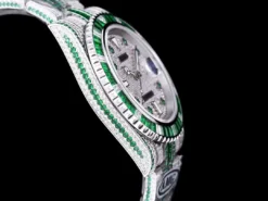 Best Rolex Replica Submariner Iced Out 116610LN Green-White Bezel
