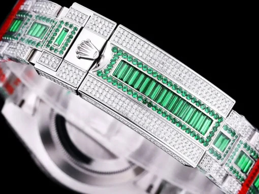 Rolex Clone Submariner Iced Out 116610LN Green-White Bezel