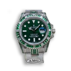 Replica Rolex Submariner Iced Out 116610LV-1 41mm Green Dial