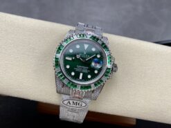 Super Clone Rolex Submariner Iced Out 116610LV-2 41mm Green Dial